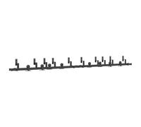 Kit de ferrures de porte coulissante 305 cm, noir, acier revêtu par pulvérisation, capacité de charge de 80 kg, avec butées de porte et support de dérivation, pour portes de grange, intérieur et