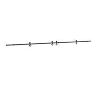 Kit de ferrures de porte coulissante 427 cm en acier revêtu par pulvérisation noir avec connecteur de rail de porte de grange et butoir de porte pour portes doubles, montage intérieur et extérieur