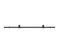 Kit de ferrures de porte coulissante de 200 cm en acier revêtu par pulvérisation noir, compatible avec les portes de chambre et d'appartement, avec butée de porte et guide au sol pour une ouverture