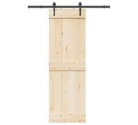 Kit de ferrures de porte coulissante en acier revêtu par pulvérisation - Noir - 152,5 cm - Rail coulissant avec butée de porte et guide au sol pour porte de chambre et porte d'appartement - Glissement