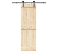 Kit de ferrures de porte coulissante en acier revêtu par pulvérisation - Noir - 152 cm - Rail coulissant avec butée de porte et guide au sol - Pour porte de chambre, porte d'appartement, montage et