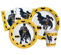 Kit de fête Batman pour 24 personnes, comprenant 112 pièces, fabriqué en papier compostable