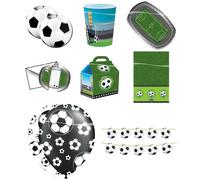 Kit de fête sur le thème du football pour enfants – comprenant 8 assiettes, gobelets, serviettes et plus encore