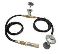 Kit de feu au propane avec sortie 150 K BTU, tuyau renforcé en fibre de 3 m, raccords en laiton, robinet mélangeur d'air de 1,27 cm pour contrôle de flamme réglable, chauffage extérieur pour barbecue