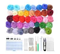 Kit De Feutres De Laine Pour Bricolage, 40 Couleurs, Poignée, Outils De Feutrage Humide, Ensemble D'aiguilles En Feutre Fait À La Main, Pack Boîte En Tissu, Tapis De Feutrage