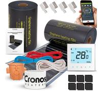 Kit de films chauffants infrarouges Cronos GRAPHENE, 220 W/m², dimensions 50 cm, surface de 2 m² + thermostat Wi-Fi AC605H, couleur blanche