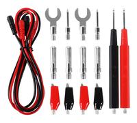 Kit de fils de test de remplacement pour multimètre, pinces crocodiles, bouchons de gels, sondes de test, 16 pièces 16PCs
