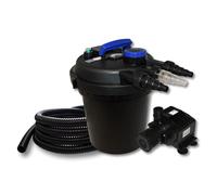 Kit de Filtration à Pression Bassin 6000l Stérilisateur UVC 11W Pompe 25m Tuyau - 54308