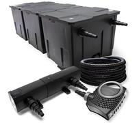 Kit de filtration biologique pour étang, 90 000 litres, lampe UVC 24 W, pompe 80 W, tuyau de 25 mètres