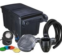 Kit de filtration pour bassin UBF 25000, UV-C 36 W, pompe XOE 8000, skimmer SK30, tuyau flexible 32 mm, projecteur multicolore