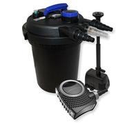 Kit de filtration pour étang, 6000 litres, comprenant une pompe de 70 W, une lampe UVC de 11 W et une pompe pour fontaine