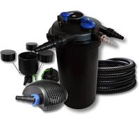 Kit de filtration pour étang, adapté pour 30 000 litres, comprenant une lampe UVC de 18 W, une pompe écologique de 40 W, un tuyau de 25 mètres et un skimmer CSP-250