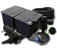 Kit de filtration pour étang, capacité 60 000 litres, lampe UVC 24 W, pompe écologique 40 W, tuyau de 25 mètres, écumeur