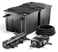 Kit de filtration pour étang, capacité 60 000 litres, lampe UVC 36 W, pompe 80 W, tuyau de 25 mètres