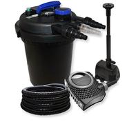 Kit de filtration pour étang, capacité 6000 litres, lampe UVC 11 W, pompe 8000 litres/heure, 70 W, tuyau de 25 mètres