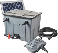 Kit de filtre à circulation solaire Heissner 8 m³ - 3 000 l/h, avec 2 modules solaires de 20 W