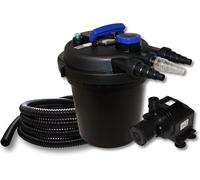 Kit de filtre à pression de 6000 litres, avec lampe UVC de 11 watts, 25 mètres de tuyau et une pompe de 65 watts
