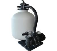 Kit de filtre à sable SQ-300, capacité de filtration de 19 litres, matériau filtrant : 20 kg de sable, débit maximal : 7,5 m³ par heure, puissance : 250 watts, taille maximale de la piscine : 24,5 m³,