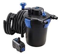 T.I.P. TFP 5000 UV 9 Kit de Filtration Sous Pression pour Bassins 25 Watts Débit 1500 l/h Volume d''Étang 5000 l Fonction de Rétrolavage avec 3 Éponges Filtrantes et Lampe UV-C Couleur Bleu Noir