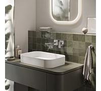 Ensemble d'assemblage final Herzbach Ceo 36.220957. 2000 .14 mitigeur lavabo encastré, longueur du bec 240 mm, finition inox