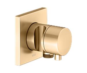 Kit de finition KEUCO IXMO 59541251202 laiton brossé, robinet d'arrêt dissimulé, carré, raccord de tuyau/support de douche