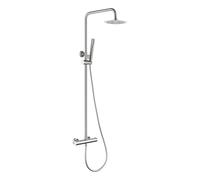 Kit de finition pour baignoire et douche MICE, Colonne de douche thermostatique avec tige de bain en acier inoxydable et laiton, robinetterie de bain (finition nickel brossé)