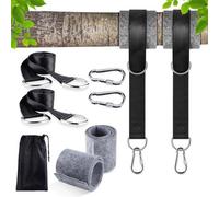 Kit de fixation Benzoa® pour hamac et balançoire – 2 sangles en polyester de 158 cm, 2 mousquetons en acier inoxydable, protection pour l'arbre, capacité de charge jusqu'à 500 kg