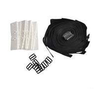 Kit de fixation de bobine de bâche solaire de piscine avec clips dentelés pour piscines creusées - Sangles coupe-vent de 8 à 16 mm d'épaisseur, couvertures jusqu'à 7,3 m de large en nylon noir
