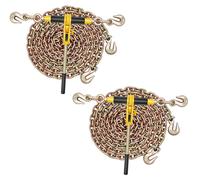 Kit de fixation de chaînes - Tendeur de chaîne avec chaînes de fixation - 2 fixations de chaîne - Capacité de charge : 3,63 tonnes - Norme G80 - Chaîne de fixation de 3,9 mètres - Crochet de préhensio