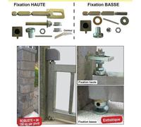Kit de fixation de pivot de portail fixé à l'aide de résine - pour portail acier avec seuil béton/ 35x35