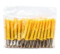 Kit de fixation d'extension en plastique 50 pièces avec vis M6 pour fixation dans le bois et les cloisons sèches (C)