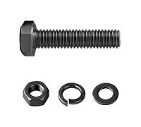Kit de fixation en acier allié métrique, boulon à tête hexagonale haute résistance grade 12.9, écrou, rondelles, traitement oxyde noir (Entièrement filetée, M4 x 45mm, 10 sets)