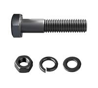 Kit de fixation en acier allié métrique, boulon à tête hexagonale haute résistance grade 12.9, écrou, rondelles, traitement oxyde noir (Partiellement filetée, M12 x 65mm, 1 set)