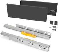 Kit de fixation pour 4 étagères en bois et 1 tringle de suspension de 1m de long Zero- Peint gris pierre