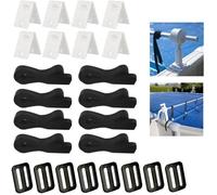 Kit de Fixation pour Bâche Solaire Piscine, 8 Set Sangles Maintien, Maintien Piscine Enrouleur & A Bulle -