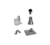 Kit de fixation pour mât avec tuile en tôle de plomb pour mât de 48 mm de diamètre
