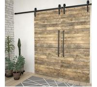 vidaXL Kit de ferrures pour porte coulissante 2 pièces 183 cm acier noir - système silencieux