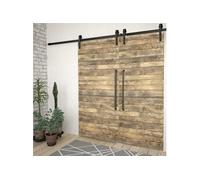 Kit de fixation pour porte coulissante - Acier - 200 cm - 2 pcs - Noir - Système coulissant