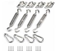 Kit de Fixation - YYV - Acier Inoxydable - Pour Voile d'Ombre - Couleurs Multiples - 4 Supports Inclus