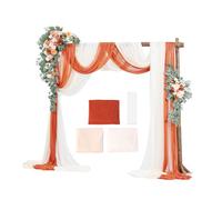 Kit de Fleurs Artificielles - DUOKU - Arche de Mariage - Orange - Lot de 5 - Soie et Tissu Translucide