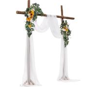 Kit de fleurs artificielles pour arche de mariage, jaune, avec 2 fleurs et 1 drapé