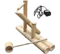 Kit de Fontaine à Eau Zen en Bambou - Caractéristique d'eau intérieure/extérieure avec Pompe et cuillère, Bambou Durable résistant aux Fissures, Parfait pour Les Jardins Zen tranquilles