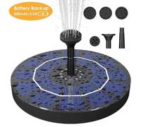 Kit De Fontaine D'oiseaux À Énergie Solaire, 6 Buses, Fontaine De Bain, Nouvelle Mise À Niveau, Panneau Solaire Autoportant, Décorations De Jardin Flottantes
