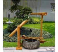Kit de fontaine en bambou - Décoration de jardin zen - Fontaine à eau en bambou - Pompe à bascule - Étang - Cascade, pour terrasse, décoration de jardin zen