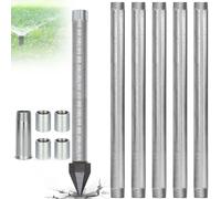Kit de forage puits professionnel en acier inoxydable de 1-1/4 pouce, puits à pointe de sable de 36 pouces, tamis 60 mesh, tuyaux et raccords galvanisés robustes pour le forage de sol(5+1Kit)