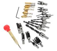 Kit de Forets à Fraiser Bois Acier pour Rénovation et Bricolage | Jeux de Forets Précis, Coupe-bouchons Compacts, Acier, pour Professionnels et Bricoleurs, Diy, Transport Facile