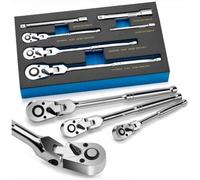 Kit de forets à main flexibles 6 pièces avec embouts de 1/4 pouce, 3/8 pouce et 1/2 pouce, forets rotatifs avec rallonge, 72 dents, pivotant à 180°, fixation rapide, manche flexible
