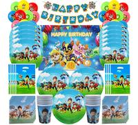 Kit de fournitures pour fête d'anniversaire Happy Paw Patrol, vaisselle jetable, décorations, gobelets, bannière, ballons, cadeaux de fête sur le thème des chiens de dessin animé 10pcs cups