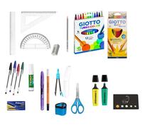 Kit de fournitures scolaires, 20 pièces, couleur violet, comprenant un bâton de colle