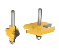Kit de Fraises à Arrondir, Alliage YG6 Durable | Coupe de bois 2 pièces, revêtement résistant à la chaleur, corps en acier solide, compatible avec diverses machines
